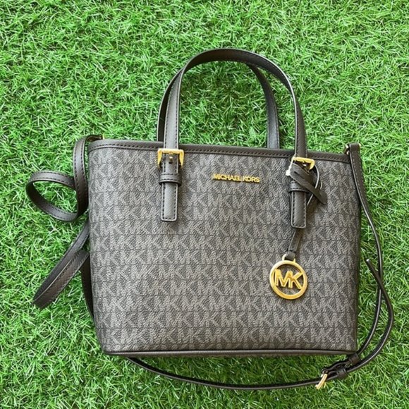 Michael Kors Jet Set Travel XS Carryall Tote Top Zip Tote Black - Picture 1 of 14